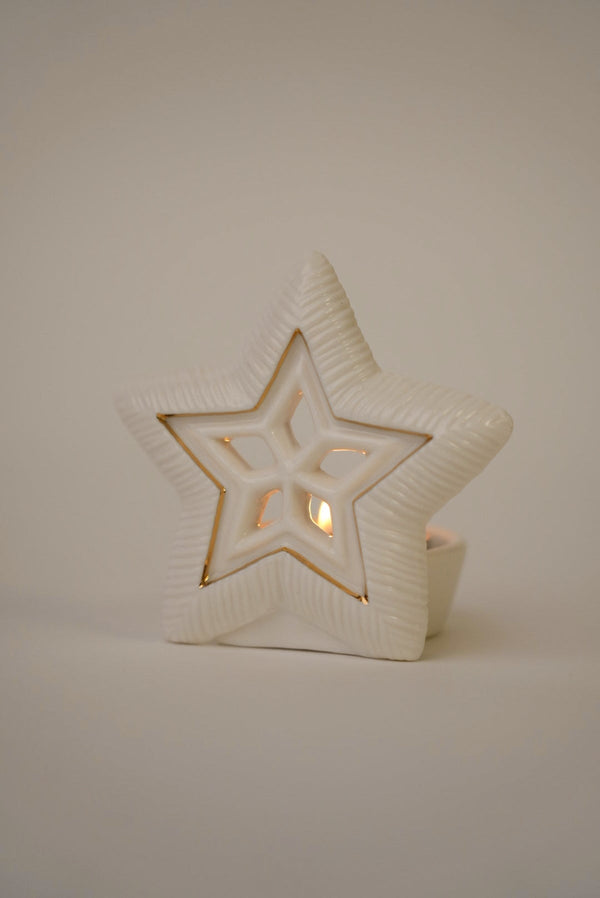 Carraig Donn Ceramic Star Christmas Tealight Candle Holder