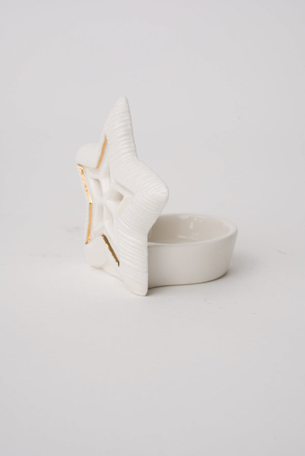 Carraig Donn Ceramic Star Christmas Tealight Candle Holder