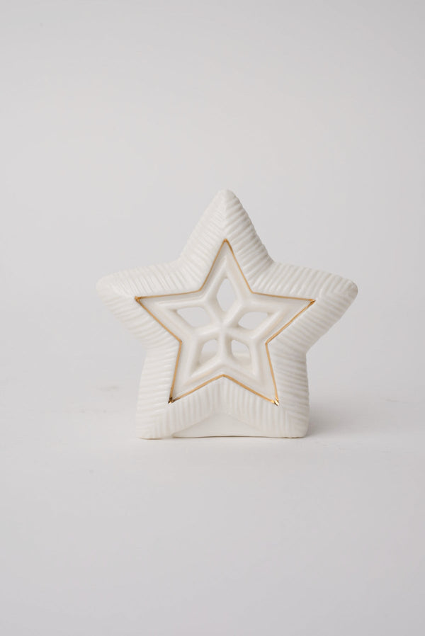 Carraig Donn Ceramic Star Christmas Tealight Candle Holder