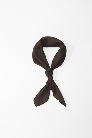 Carraig Donn Chocolate Brown Satin Gold Ring Detail Neckerchief Scarf