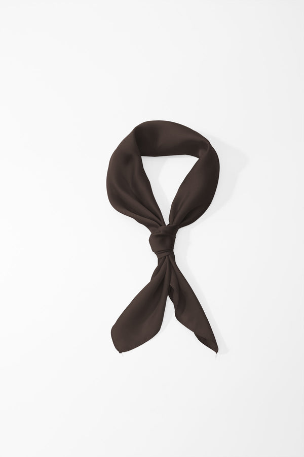 Carraig Donn Chocolate Brown Satin Gold Ring Detail Neckerchief Scarf