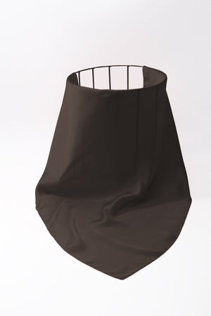 Carraig Donn Chocolate Brown Satin Gold Ring Detail Neckerchief Scarf