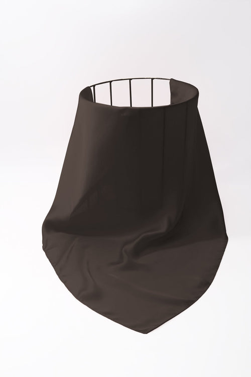 Carraig Donn Chocolate Brown Satin Gold Ring Detail Neckerchief Scarf