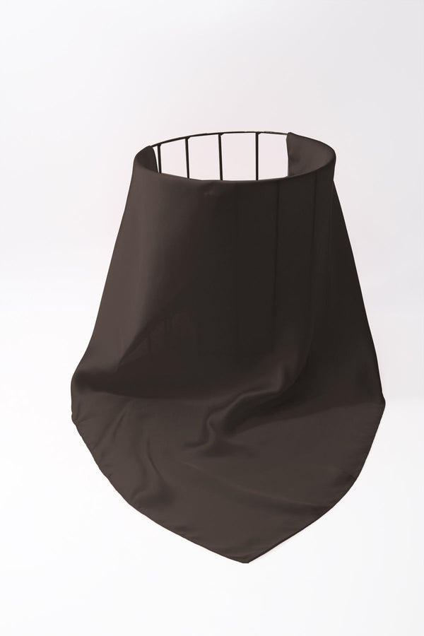 Carraig Donn Chocolate Brown Satin Gold Ring Detail Neckerchief Scarf