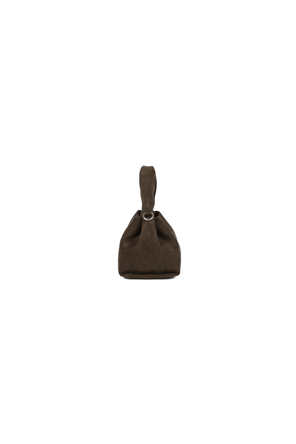 Carraig Donn Chocolate Faux Suede Pleated Top Handle Bag