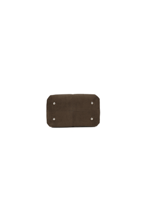 Carraig Donn Chocolate Faux Suede Pleated Top Handle Bag