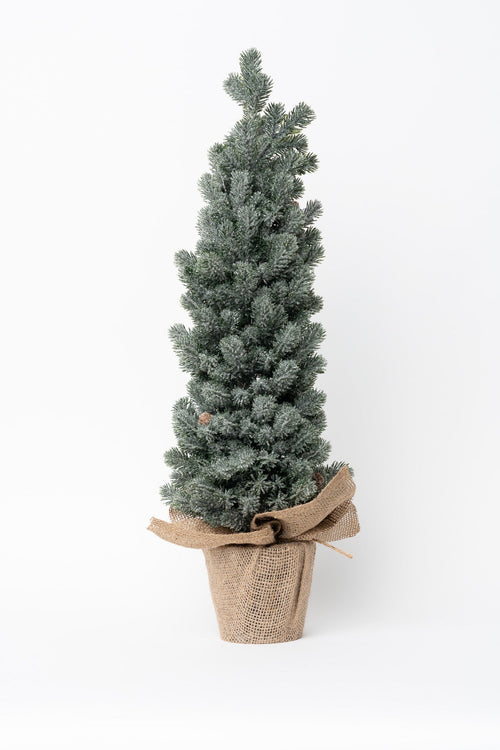 Christmas Faux Pine Tree With Wrapped Vase