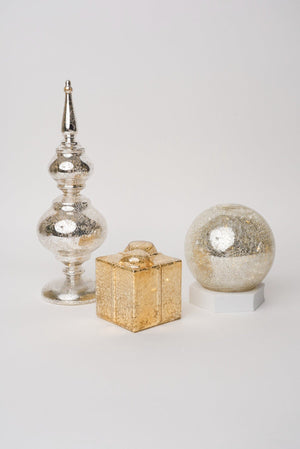 Carraig Donn Christmas Glass Gold LED Sphere Decoration