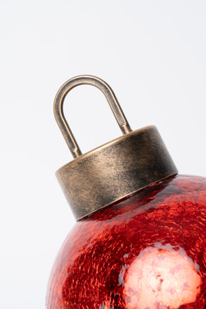 Carraig Donn Christmas Glass Red LED Bauble Decoration