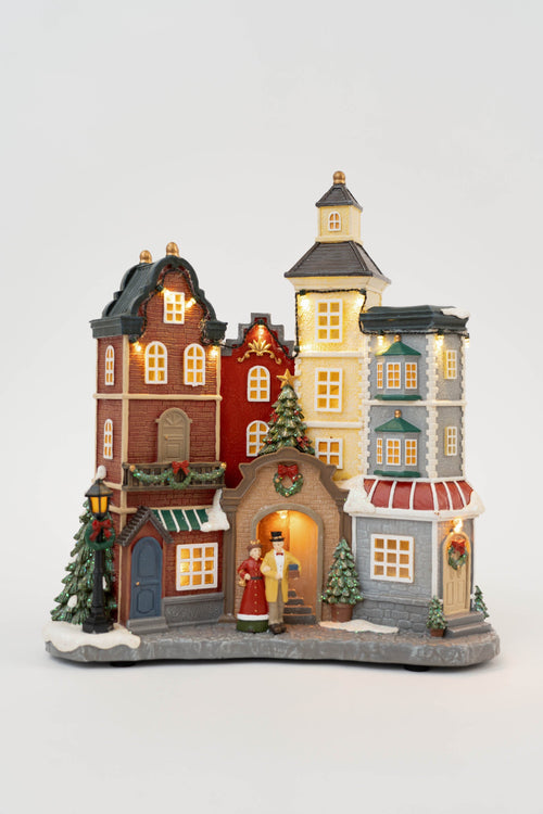 Large Light Up Christmas Village Decoration