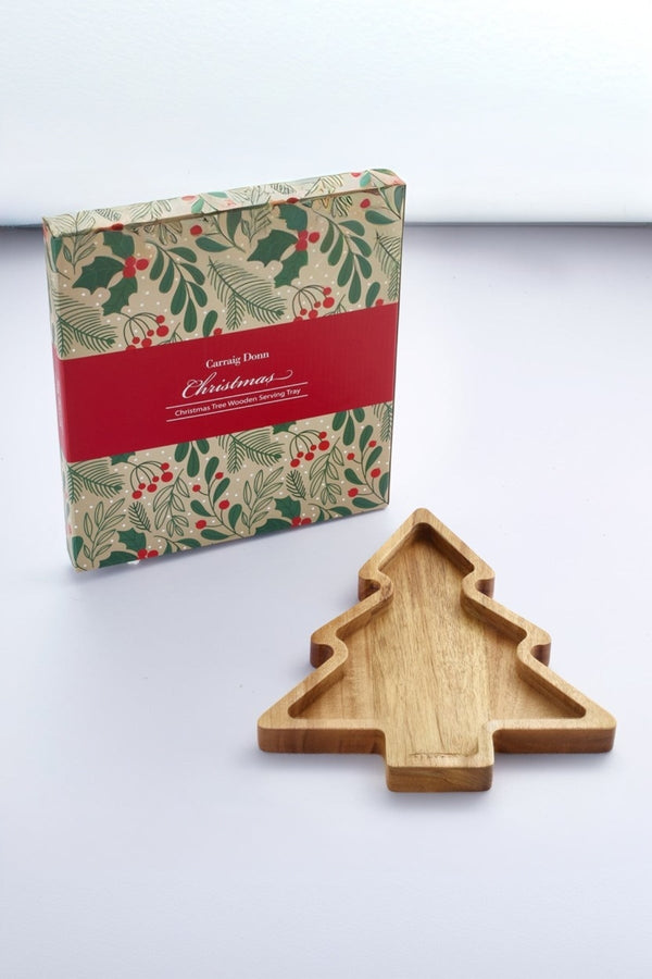 Carraig Donn Christmas Tree Acacia Wood Serving Gift Set