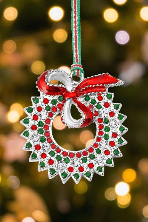 Christmas Wreath With Bow Tree Decoration