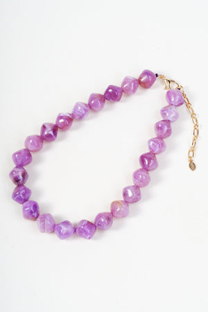 Carraig Donn Chunky Purple Stone Beaded Necklace