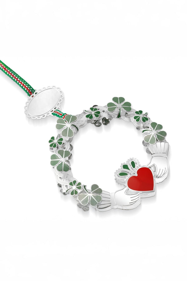 Carraig Donn Claddagh with Shamrock Christmas Tree Decoration