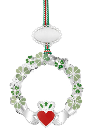 Carraig Donn Claddagh with Shamrock Christmas Tree Decoration