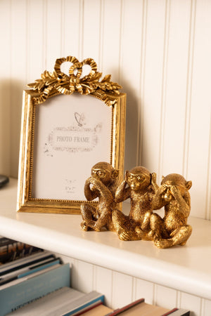 Carraig Donn Cleo Bow & Leaves Gold 5x7 Photo Frame