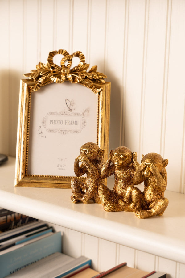 Carraig Donn Cleo Bow & Leaves Gold 5x7 Photo Frame