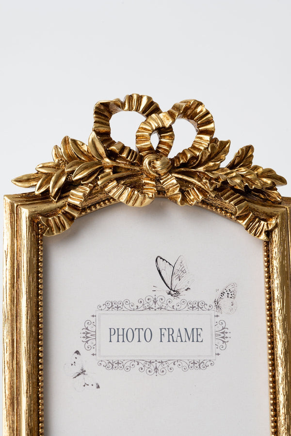 Carraig Donn Cleo Bow & Leaves Gold 5x7 Photo Frame