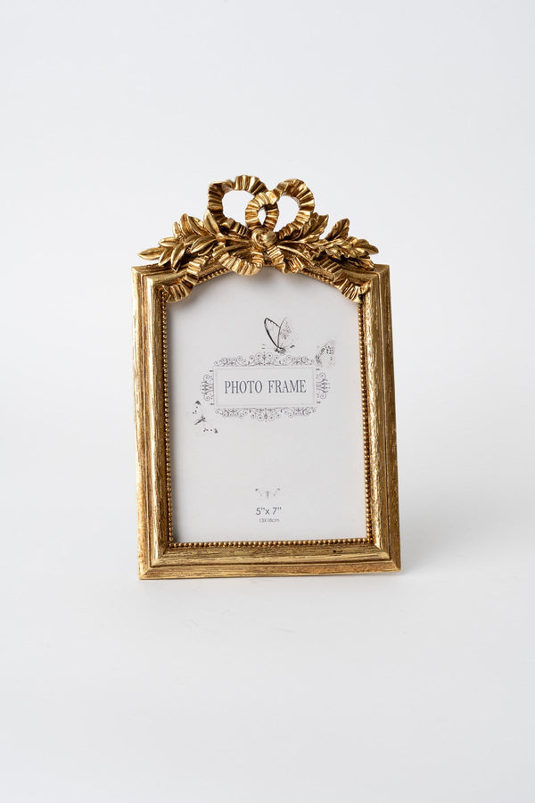 Carraig Donn Cleo Bow & Leaves Gold 5x7 Photo Frame