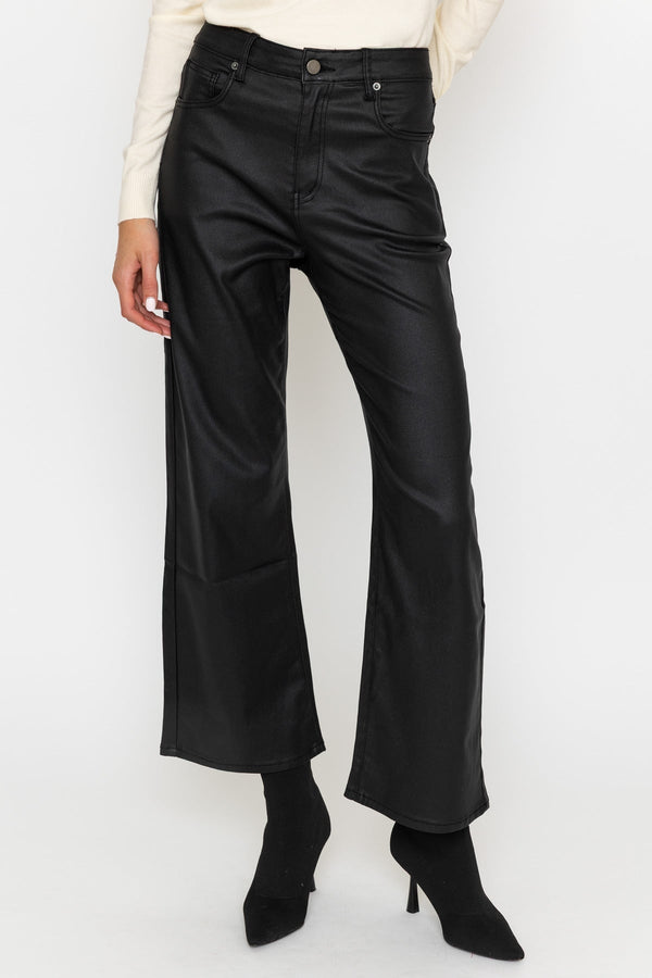 Carraig Donn Coated Stretch Wide Leg Trousers