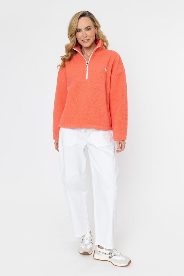 Carraig Donn Coral Teddy Fleece With Contrast Zip