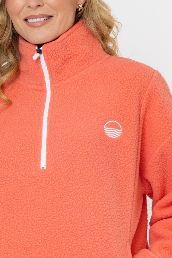Carraig Donn Coral Teddy Fleece With Contrast Zip