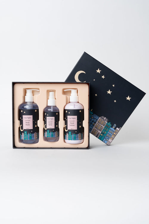 Carraig Donn Cosy Nights Lavender Gift Set of 3 - Hand Wash, Room Spray & Hand Lotion
