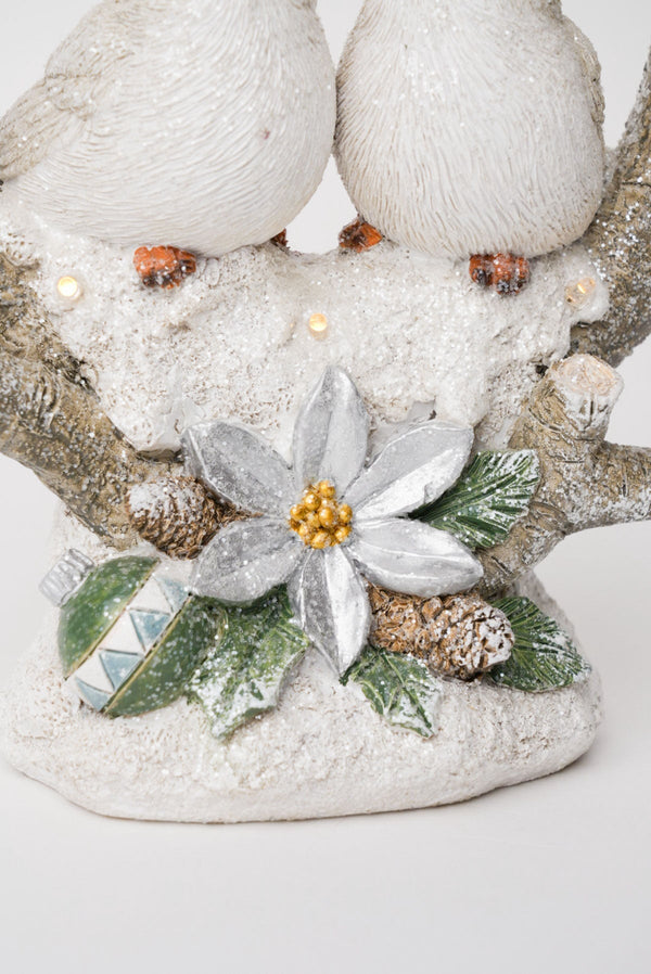 Carraig Donn Couple Of Birds in Wreath Light Up Christmas Decoration