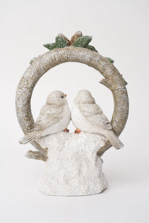 Carraig Donn Couple Of Birds in Wreath Light Up Christmas Decoration