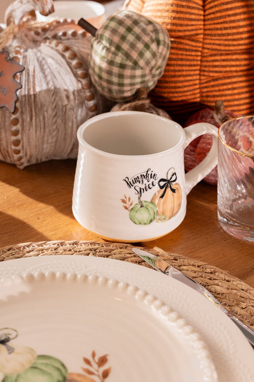 Cream Ceramic Halloween Pumpkin Mug
