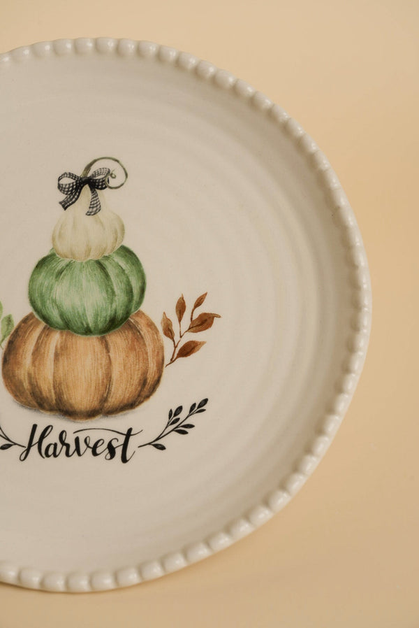 Carraig Donn Cream Ceramic Halloween Pumpkin Salad Plate