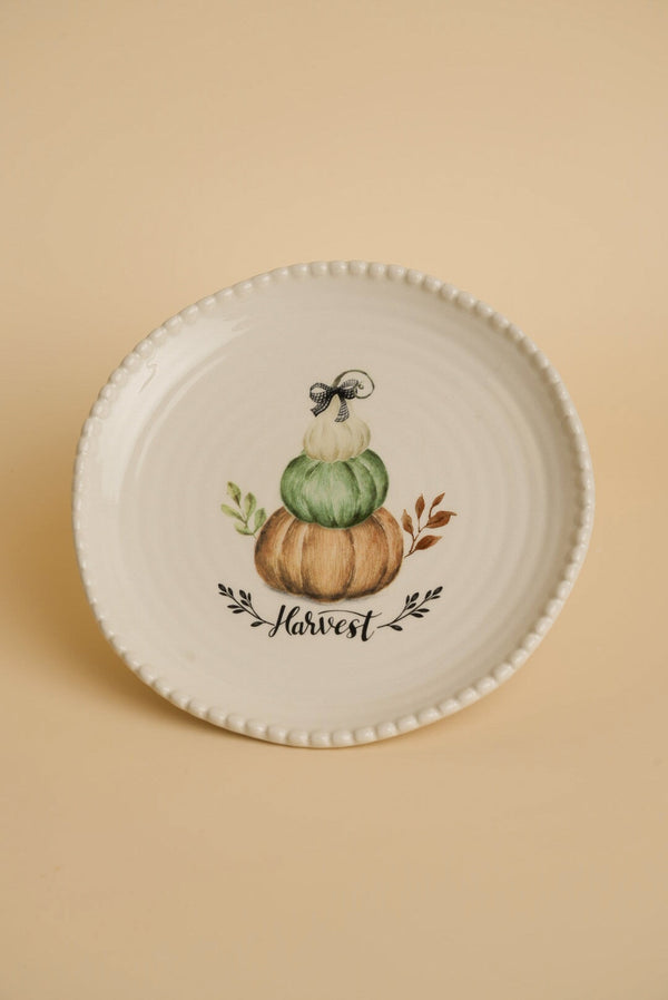 Carraig Donn Cream Ceramic Halloween Pumpkin Salad Plate