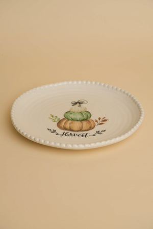 Carraig Donn Cream Ceramic Halloween Pumpkin Salad Plate