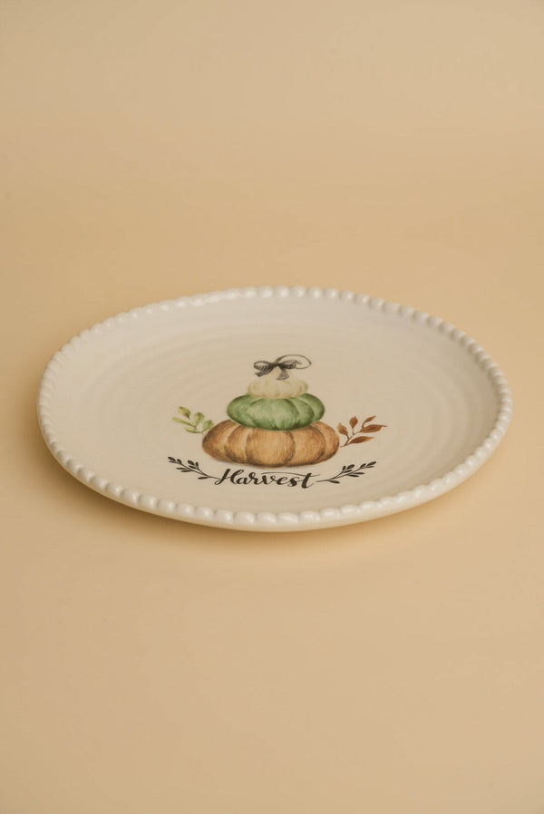 Carraig Donn Cream Ceramic Halloween Pumpkin Salad Plate