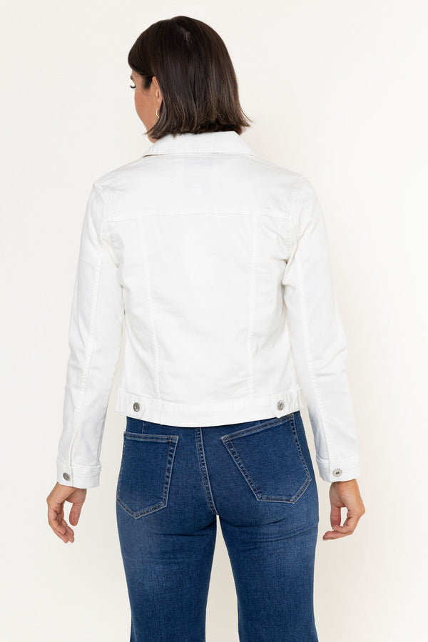 Carraig Donn Cream Cotton Stretch Denim Jacket