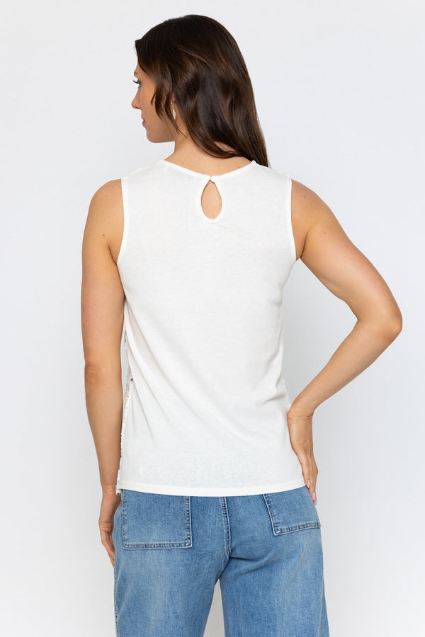 Carraig Donn Cream Crochet Sleeveless Top