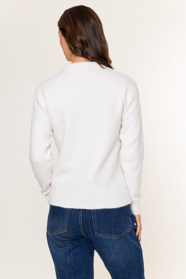 Carraig Donn Cream Knit Claddagh Print Crew Neck Jumper