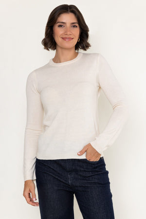 Carraig Donn Cream Knitted Crew Neck Long Sleeve Jumper