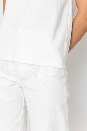 Carraig Donn Cream Lace Trim T-Shirt