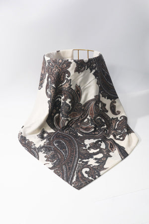 Carraig Donn Cream Paisley Print Viscose Lightweight Scarf