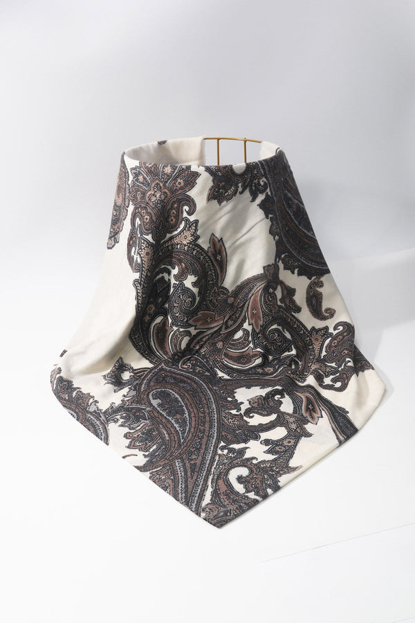 Carraig Donn Cream Paisley Print Viscose Lightweight Scarf
