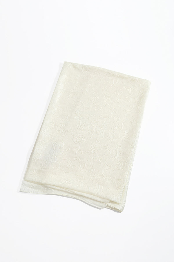 Carraig Donn Cream Silk Touch Floral Embossed Scarf