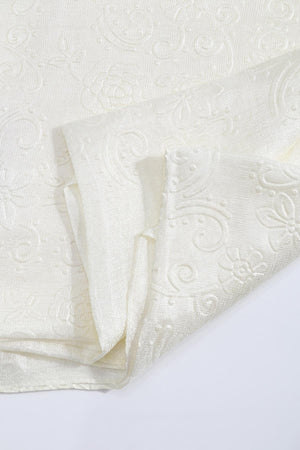 Carraig Donn Cream Silk Touch Floral Embossed Scarf