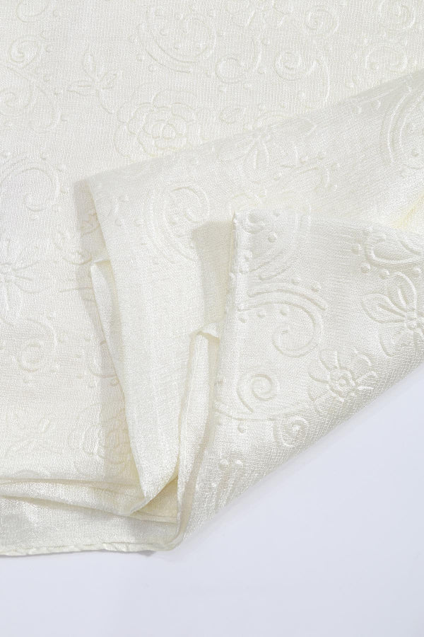 Carraig Donn Cream Silk Touch Floral Embossed Scarf