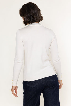 Carraig Donn Cream Viscose Blend Knitted Turtleneck Long Sleeve Jumper