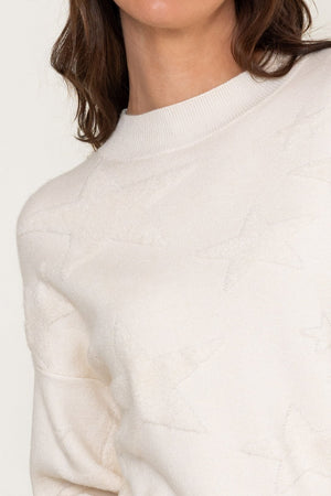Carraig Donn Cream Viscose Blend Textured Star Design Jumper
