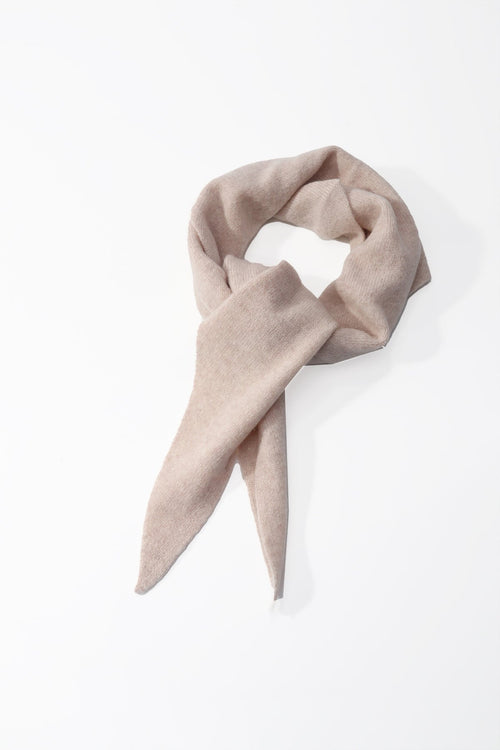 Cream Viscose Wool Blend Neckerchief Triangle Scarf