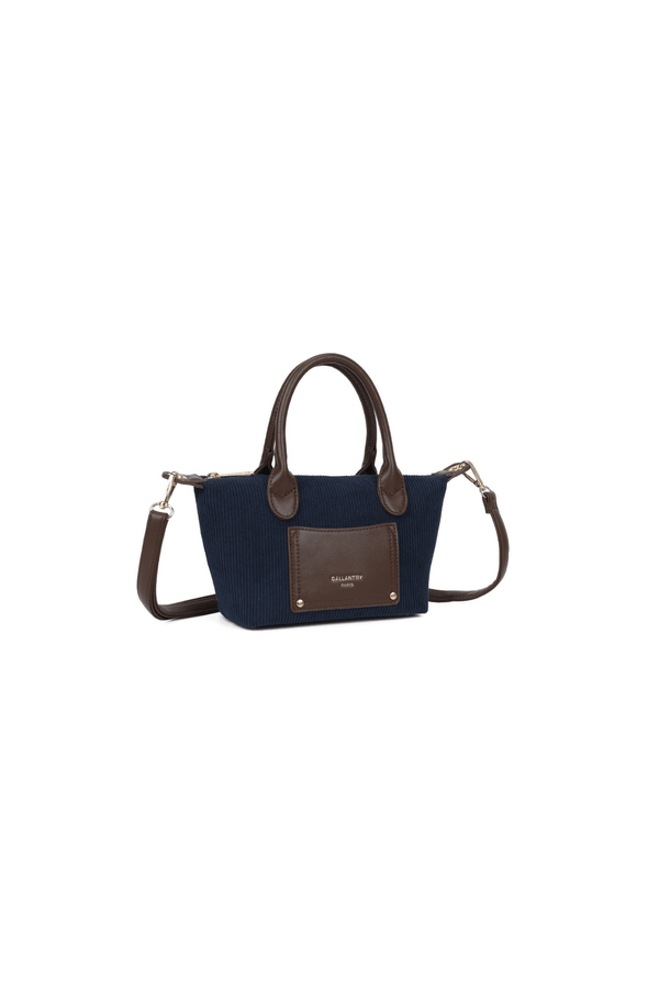 Carraig Donn Dark Blue Corduroy Mini Top Handle Tote Bag