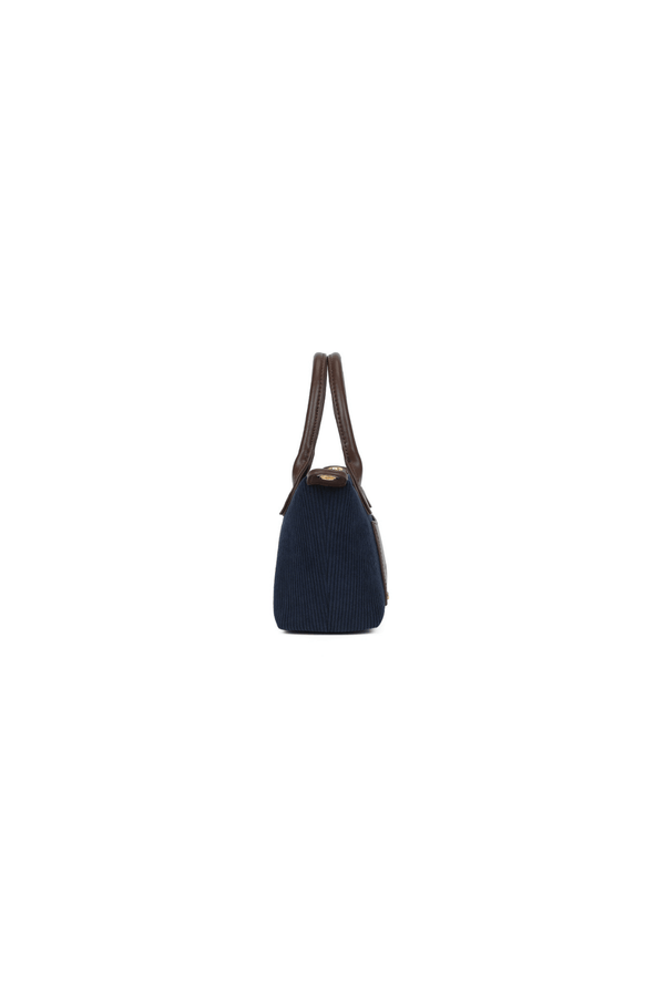 Carraig Donn Dark Blue Corduroy Mini Top Handle Tote Bag