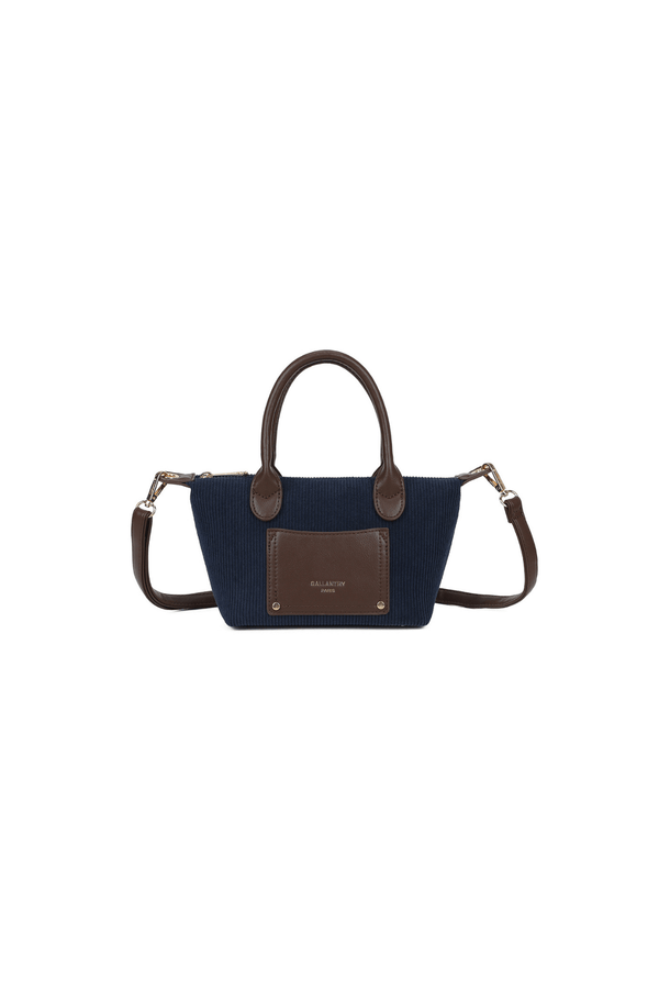 Carraig Donn Dark Blue Corduroy Mini Top Handle Tote Bag
